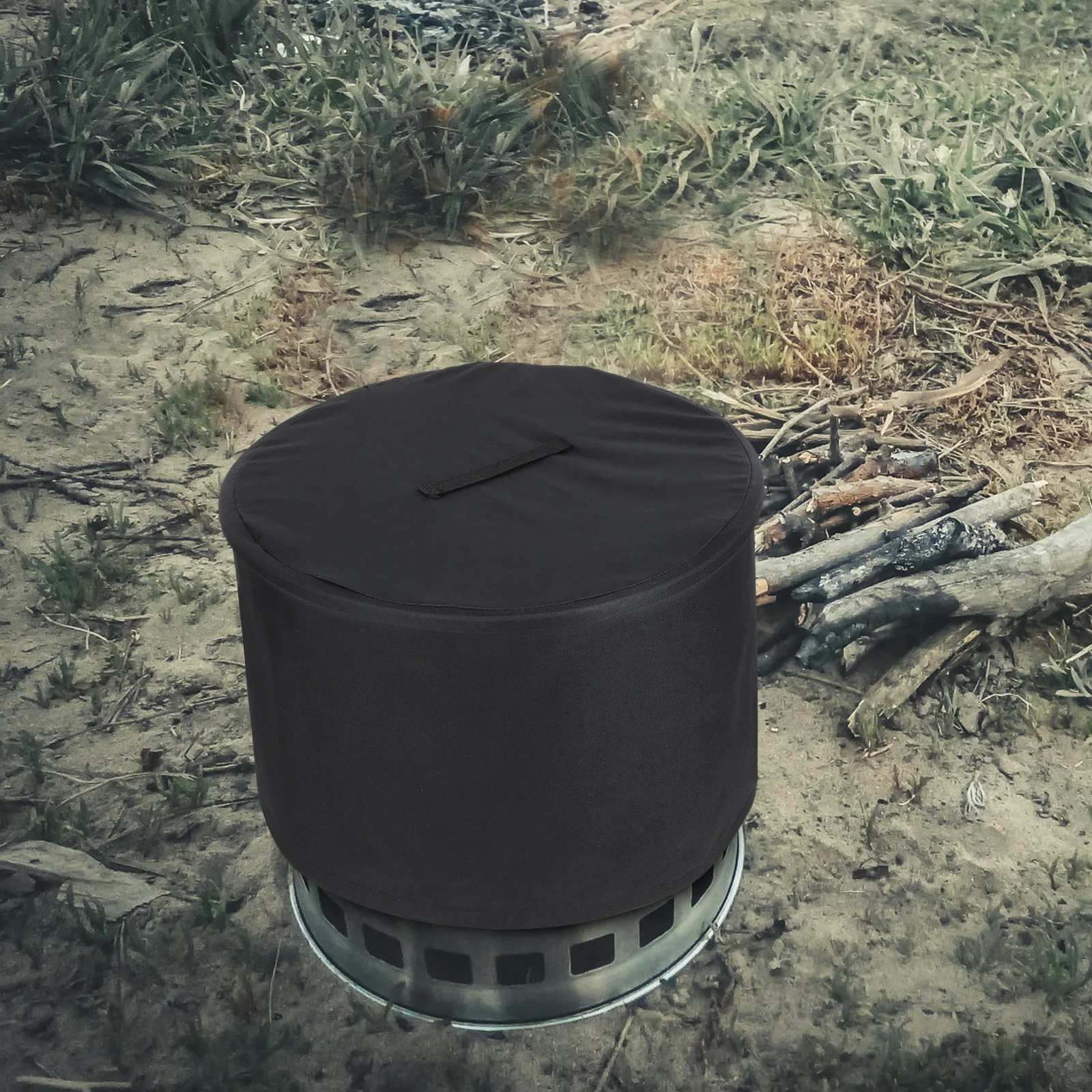 

Fire Pit Cover Round Oxford Cloth Waterproof Sun-Resistant Lid For Patio Outdoor Fireplace Bbq Stove Cover Small
