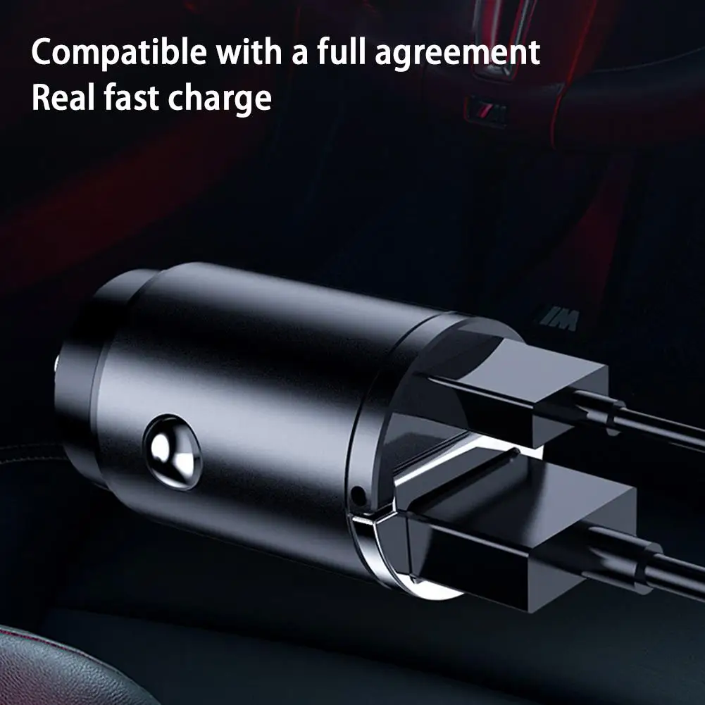 

30W Mini USB C Car Charger PD QC 3.0 Fast Charging Adapter Car Cigarette Lighter For IPhone 14 Pro Max 13 12 11 8 Plus X2L0