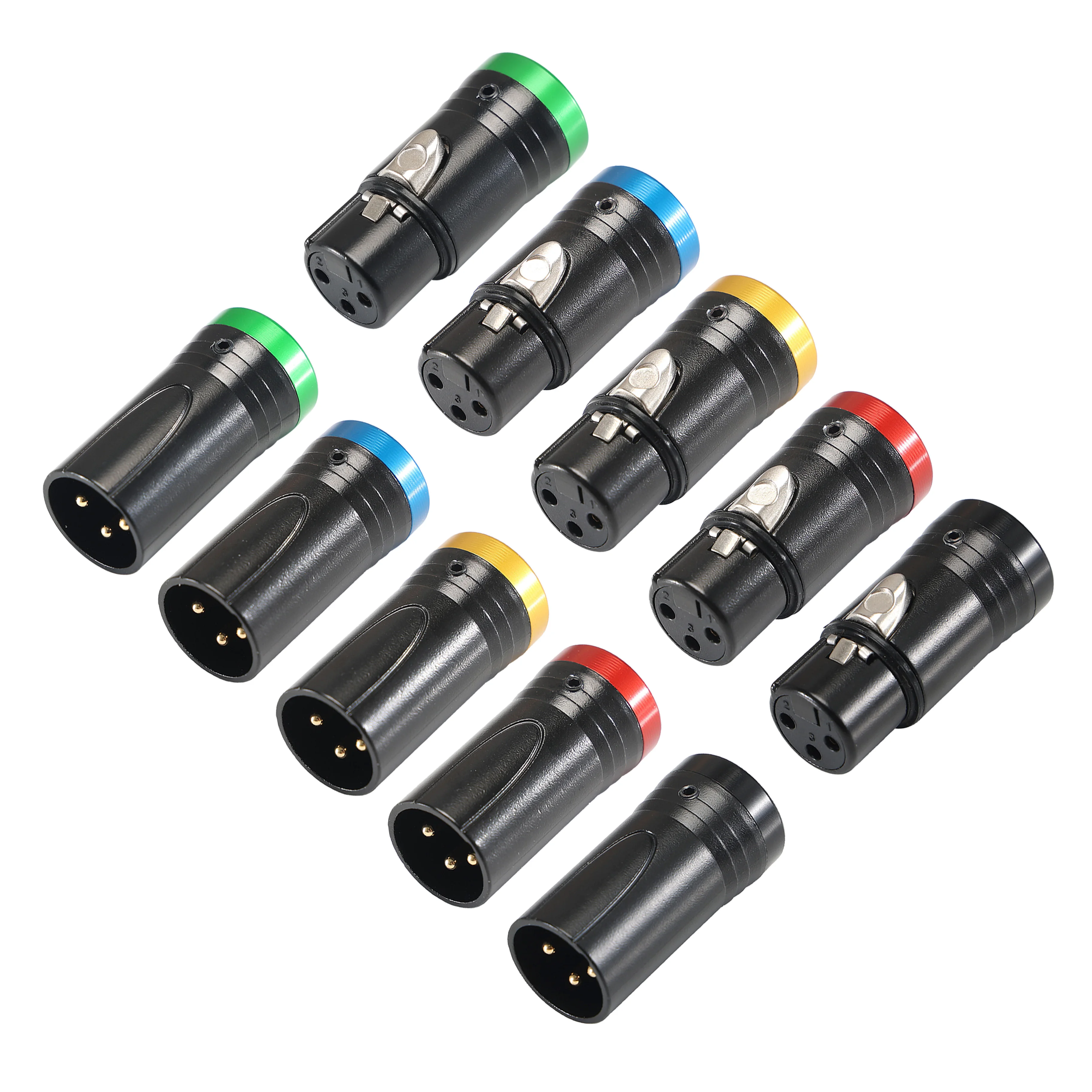Low Profile Audio Recording Studio Mixer Board Gold 3 Pin Right Angle 90 Degree L Rotatable XLR Connector Plug DIY Patch Cable