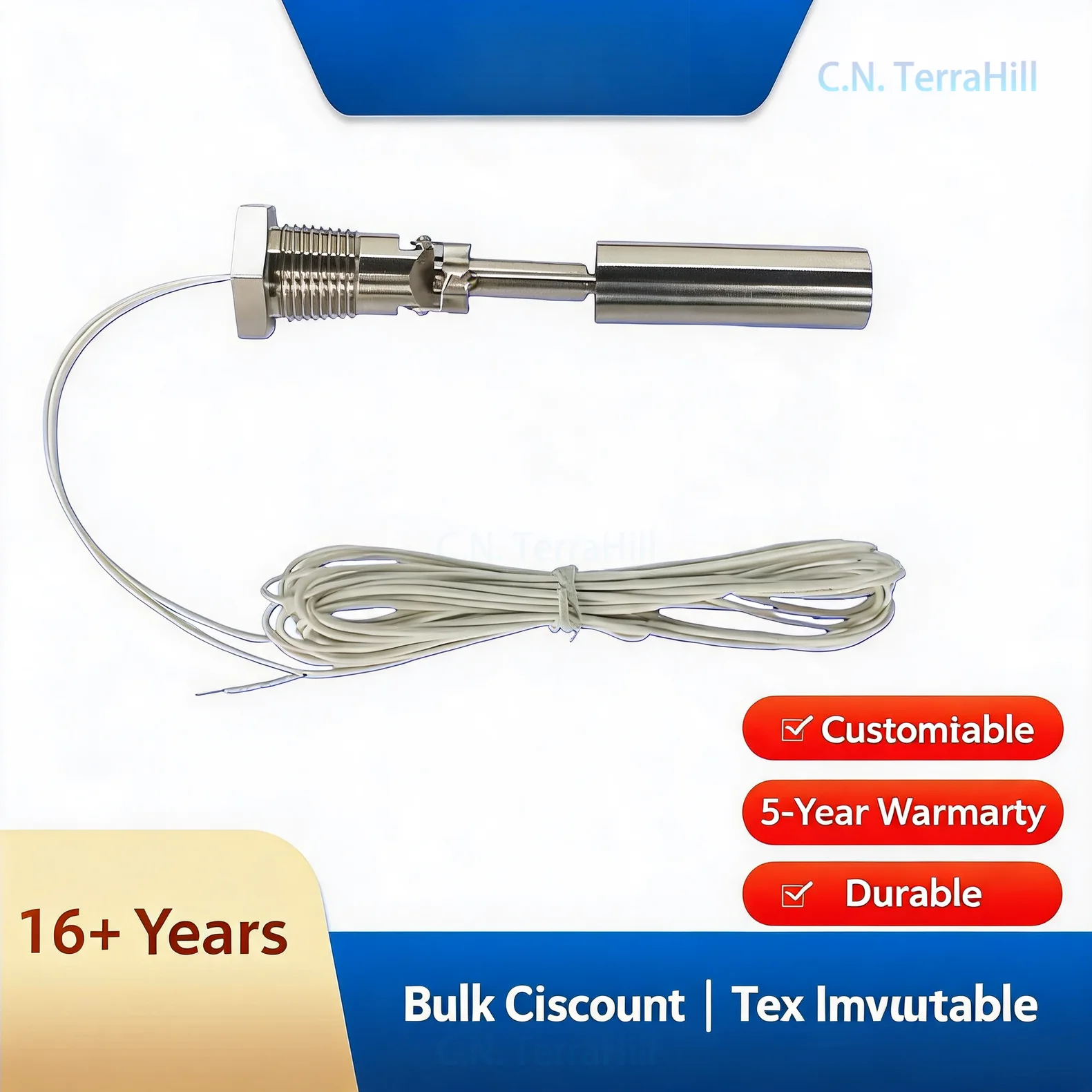 304 Stainless Steel Duckbill Float Level Switch Side Mount Liquid Water Level Sensor for Tank Pool Industrial Use