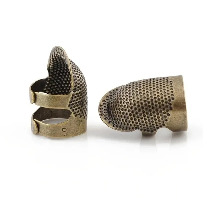 2er-Set Vintage verstellbare Fingerhülsen zum Nähen, rutschfester Nadelring für den Heimgebrauch – Detail 5
