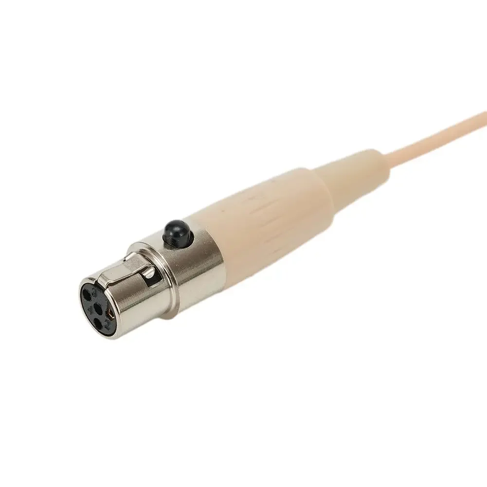 Beige Double Earhook Headset Mic Headworn Microphone 3.5mm 3 Pin For 4 Pin XLR Plug For Omnidirectional Microphone