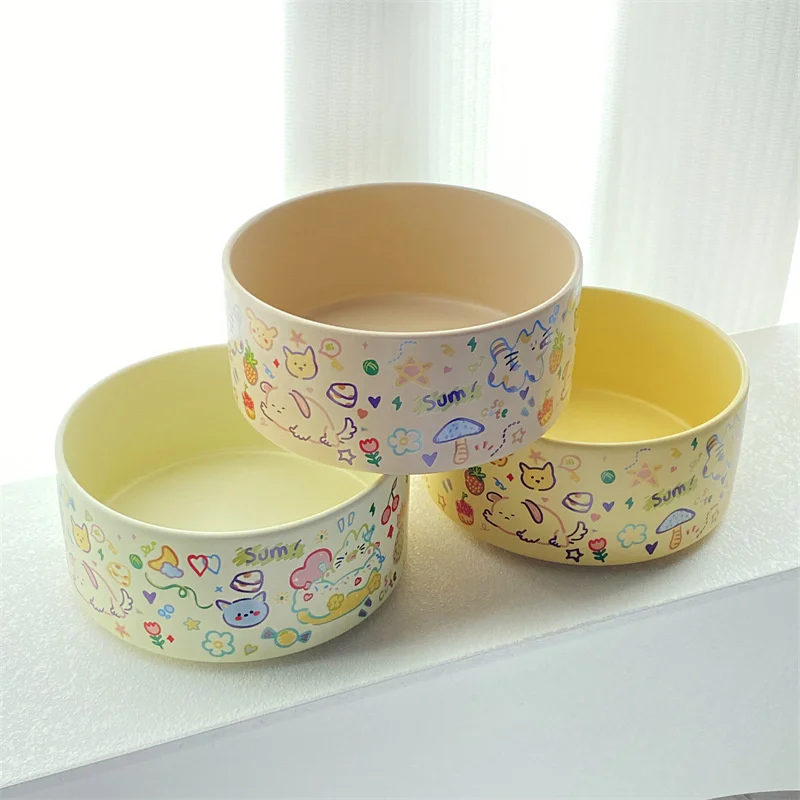 Ceramic Double Cat Bowl Dog Bowl 850ML Pet Feeding Water Bowl Cat Puppy Feeder Product Supplies Food Water Bowls