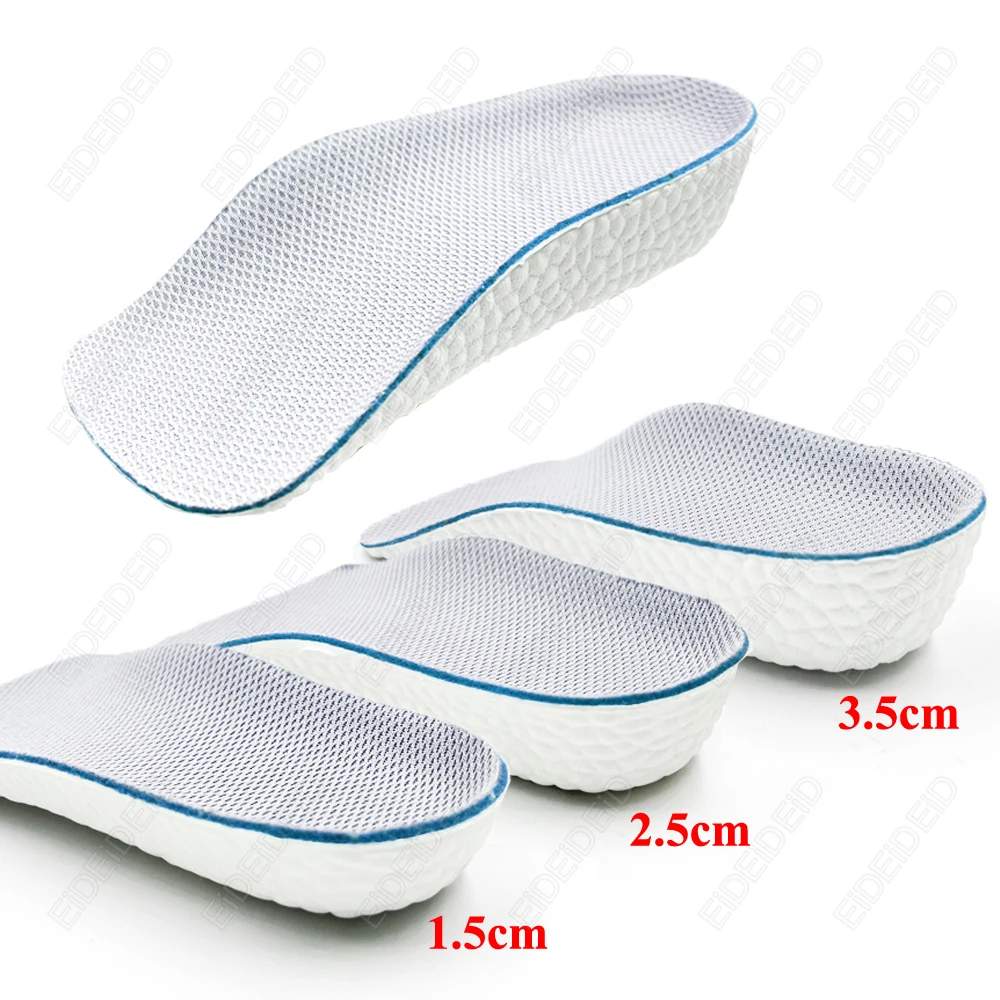 Ultralight Height Increase Insoles Flat Feet Arch Support Orthopedic Memory Foam haft Heel Lift Breathable Half Pads man women