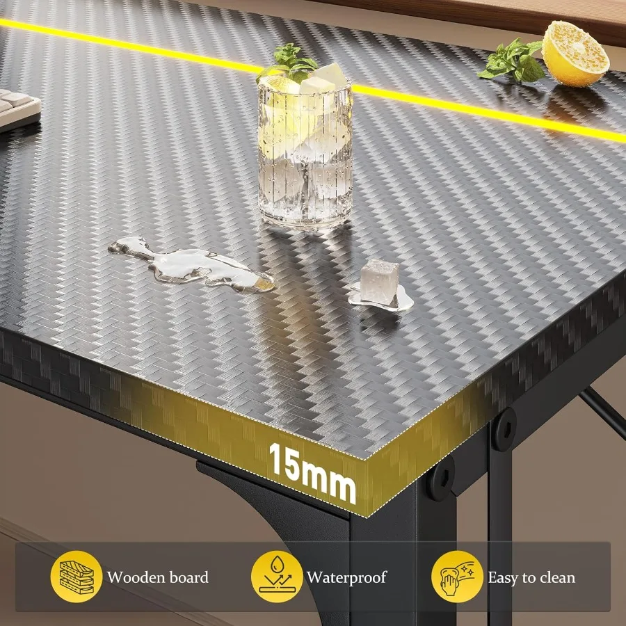 40 Inch Computer Desk with LED Lights Designed for Small Spaces Ideal for Home Office and Study Areas Features Builtin Storage