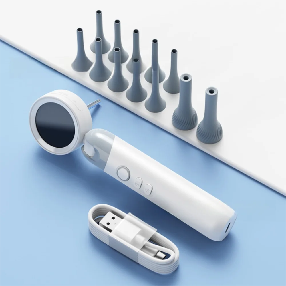 HD 1.38'' Ear Camera Wit IPS Display 1080P Visual Ear Camera Ear Mouth Check 90° Rotating Heads with 12tips Replaceable Tools