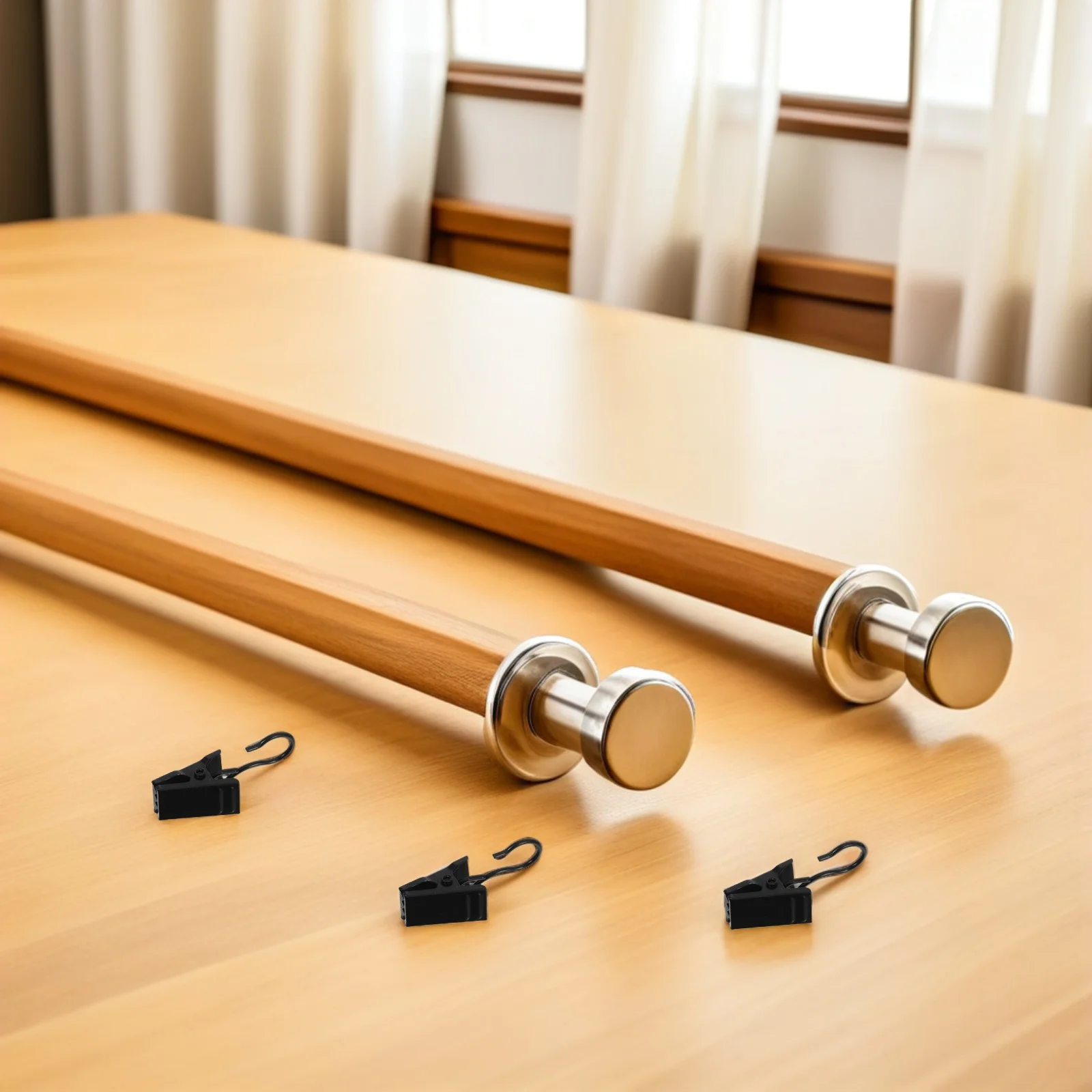 

50Pcs Curtain Hanging Hooks Metal Clip Hanger for Window Drapes Modern Minimal Design Easy Installation Bedroom Living Room