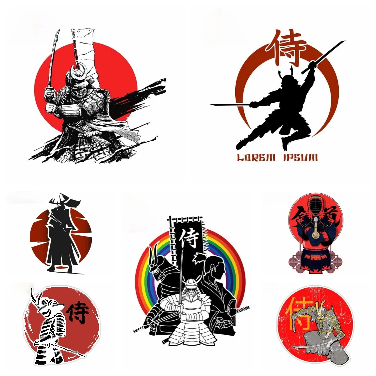 

Personality Japanese Samurai Car Stickers Windshield Door Cover Window Scratch Waterproof Vinyl Decal Accessories Wholesale