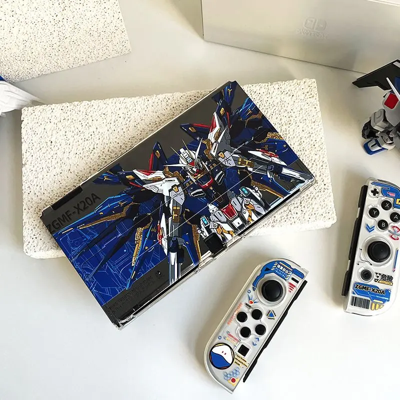 Gundam capa protetora para interruptor criatividade translucidez habitação protetora capa fina pele ns switch oled acessórios de jogo