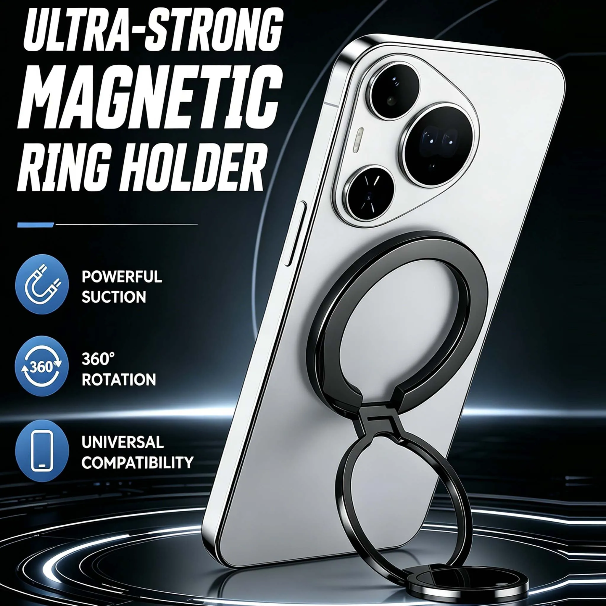 Strong Magsafe Magnet Ring Holder Grip Talk Magsafe Foldable 360 ° Rotating For All Smartphone