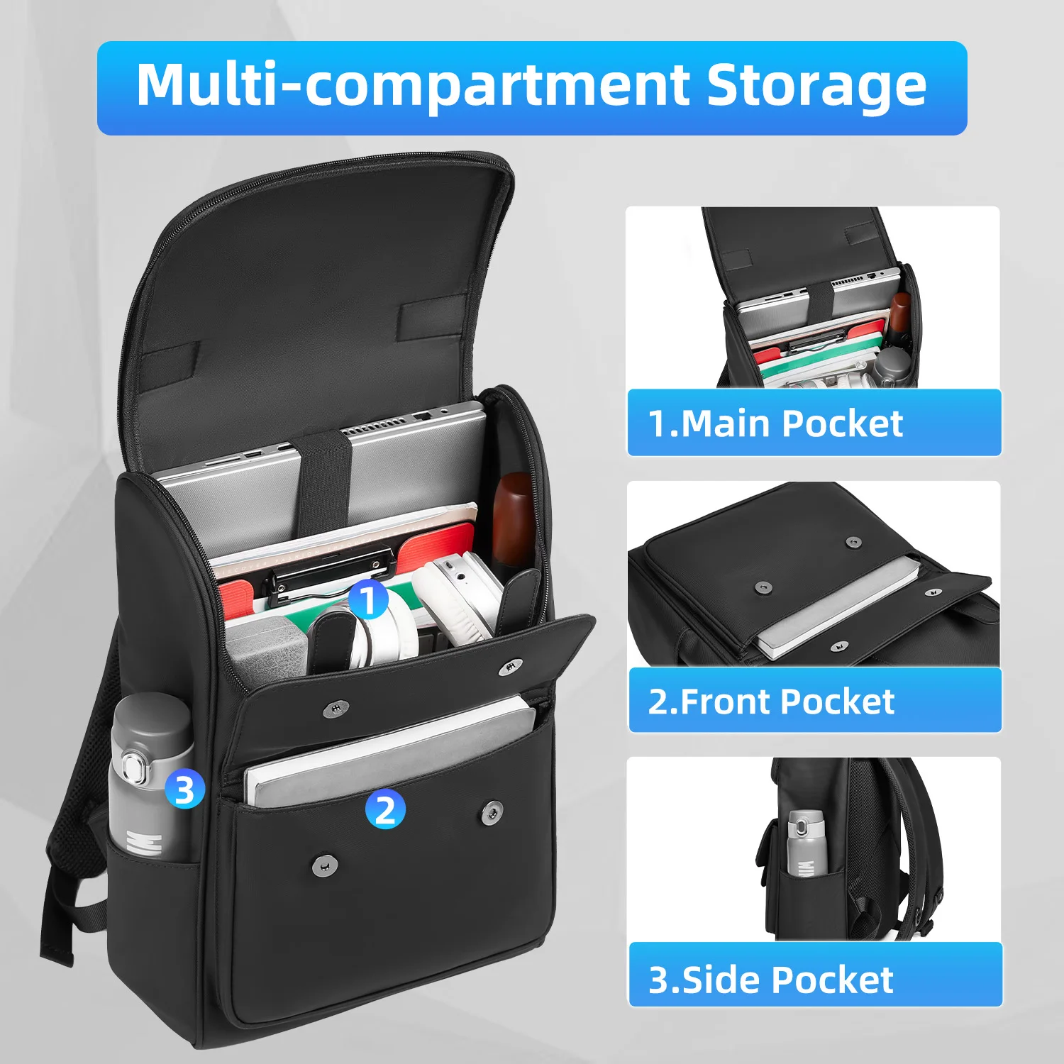 Eurcool Herren-Rucksack, japanisch, koreanisch, Business, 15,6 Zoll, College-Rucksack, Laptop-Tasche, Laptop-Rucksack für Männer, Männer und Frauen