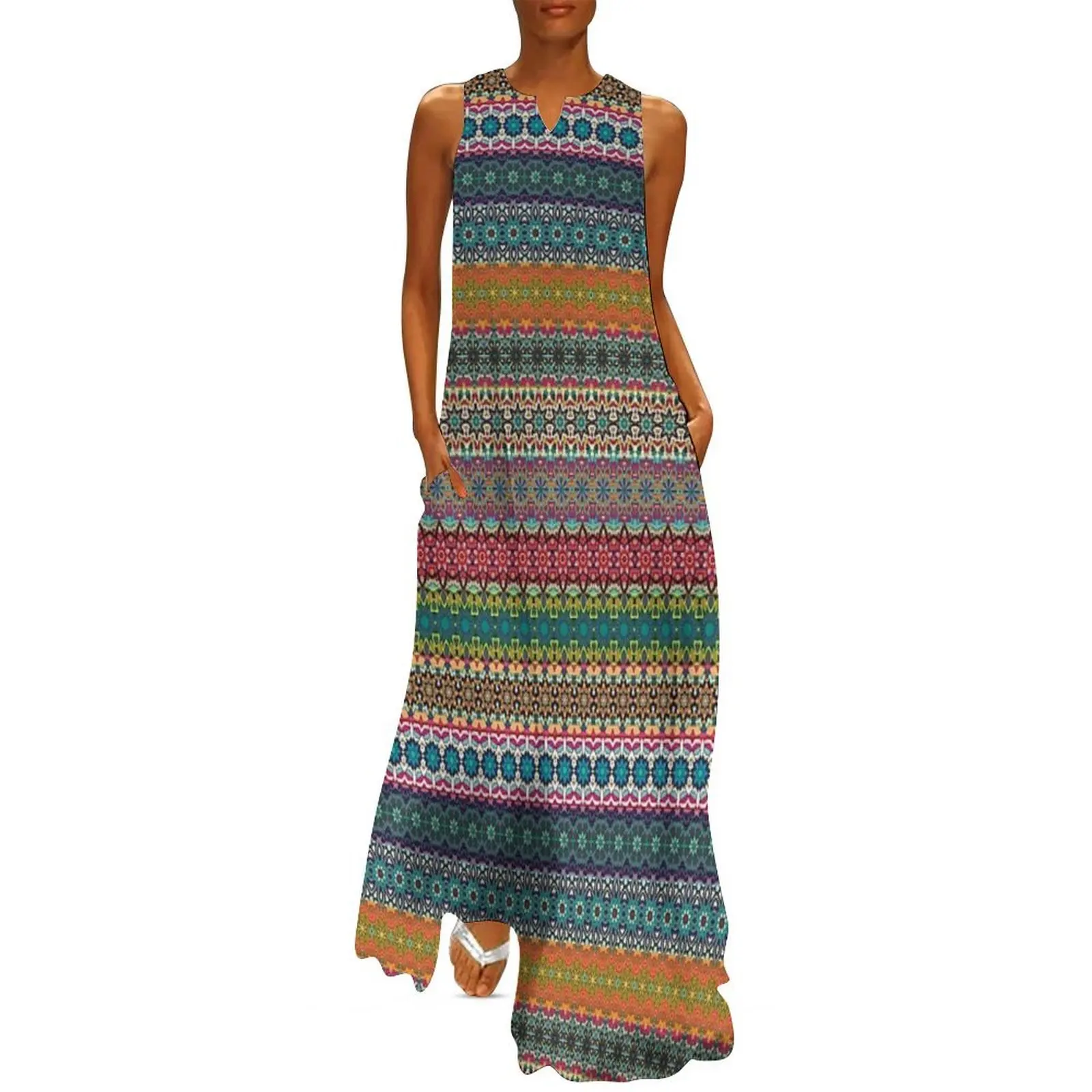

Vintage tribal aztec pattern Long Dress ceremony dresses elegant party dress for women 2025 Summer women's clothing
