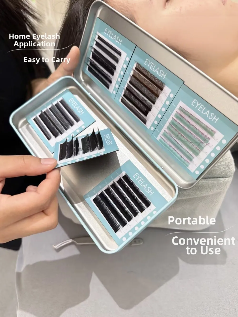 Tragbare Magnetische Aufbewahrungsbox für Wimpern mit Display-Palette Professioneller Wimpern-Organizer Platzsparend – Detail 13