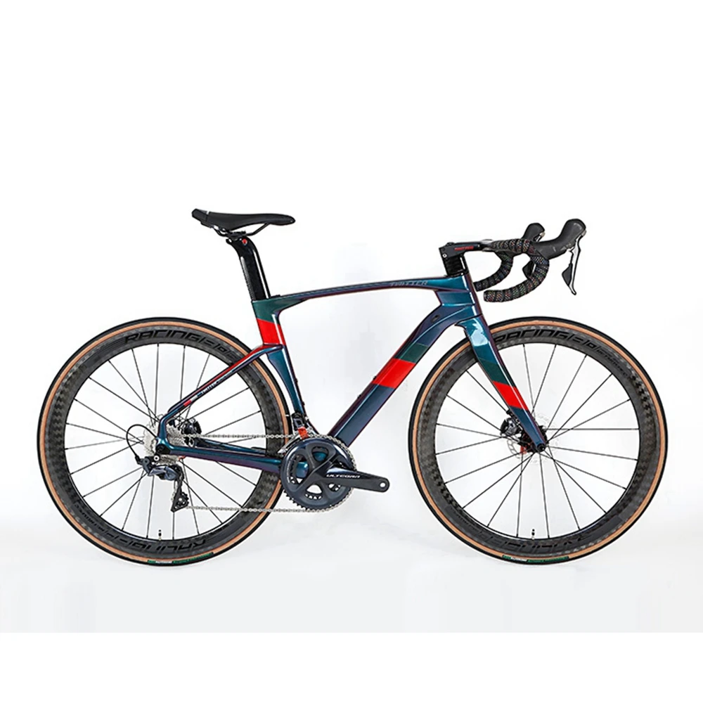 TWITTER-Carbon Fiber Road Bike Disc Brakes, Fully Hidden Inner Cable, Wind Breaker, Race, RIVAL-22S, 700C, T900