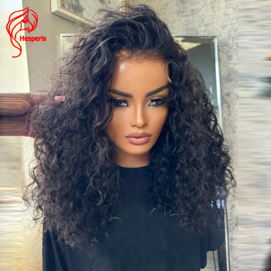 

Hesperis Curly Lace Front Wigs Pre Plucked 13x6 Deep Part Human Hair Wig Deep Curl Silk Base Lace Clsoure Wig Natural Color