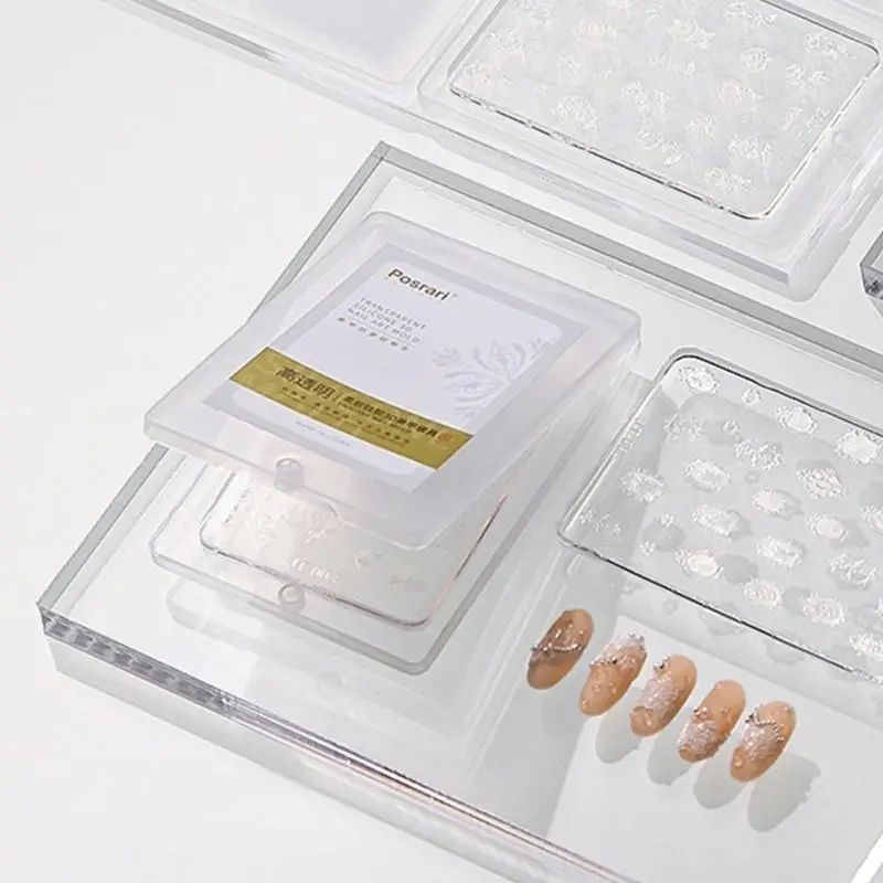 A52E Silikon Nagel Carving Form 3D Verschiedene Größe Schmetterling Präge Nagel Stanzen Schablonen UV Gel Polnischen Maniküre – Detail 5