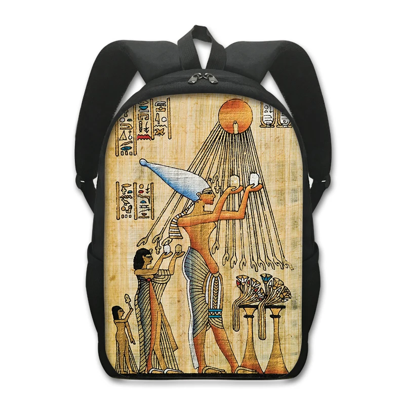 Egípcio Art Print Mochila para Adolescente, Mochilas escolares para meninos e meninas, Faraó Anubis, Saco de Livro de Lona, Mochilas Estudante