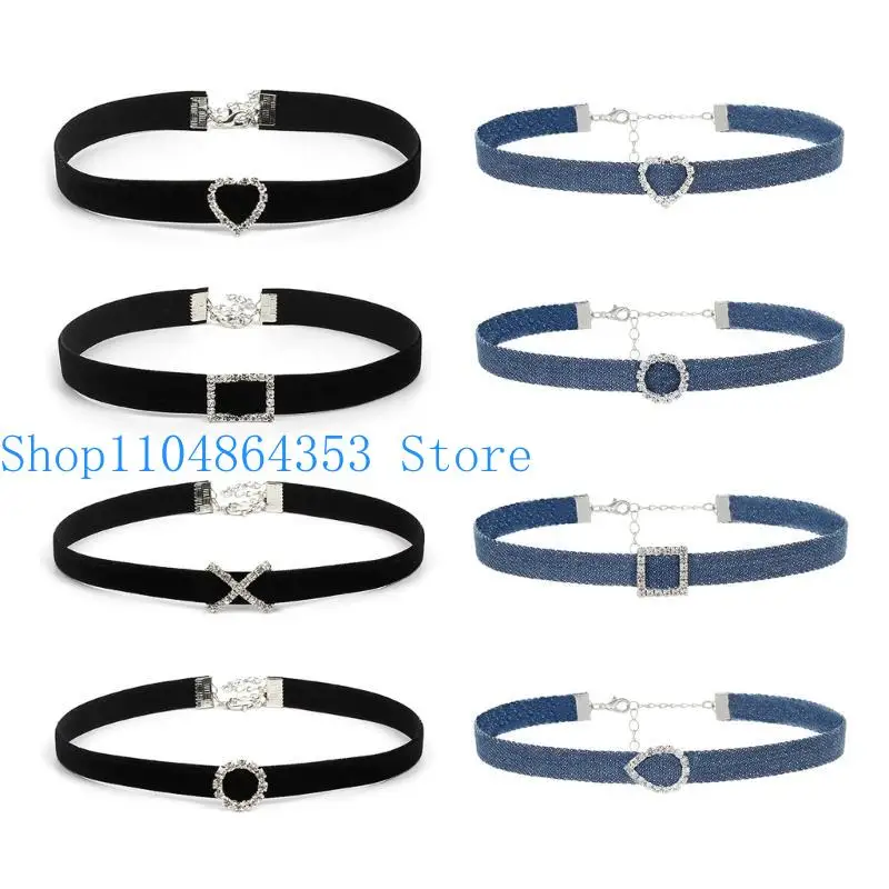 652F Trendy Jean Neck Chain Soft Texture Clavicle Chain Adjustable Length Neckchain Ornament for Fashion Enthusiasts
