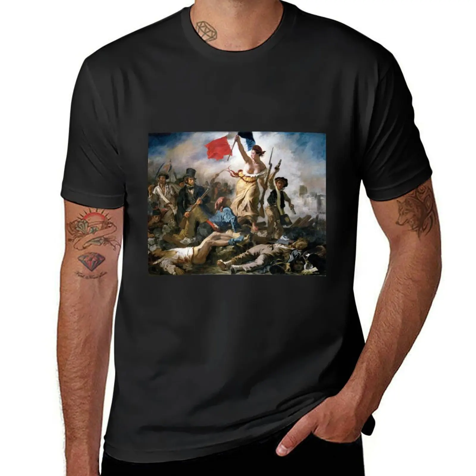 

Liberty Leading the People by Eugène Delacroix (1830) T-Shirt anime plus size tops heavy weight t shirts for men