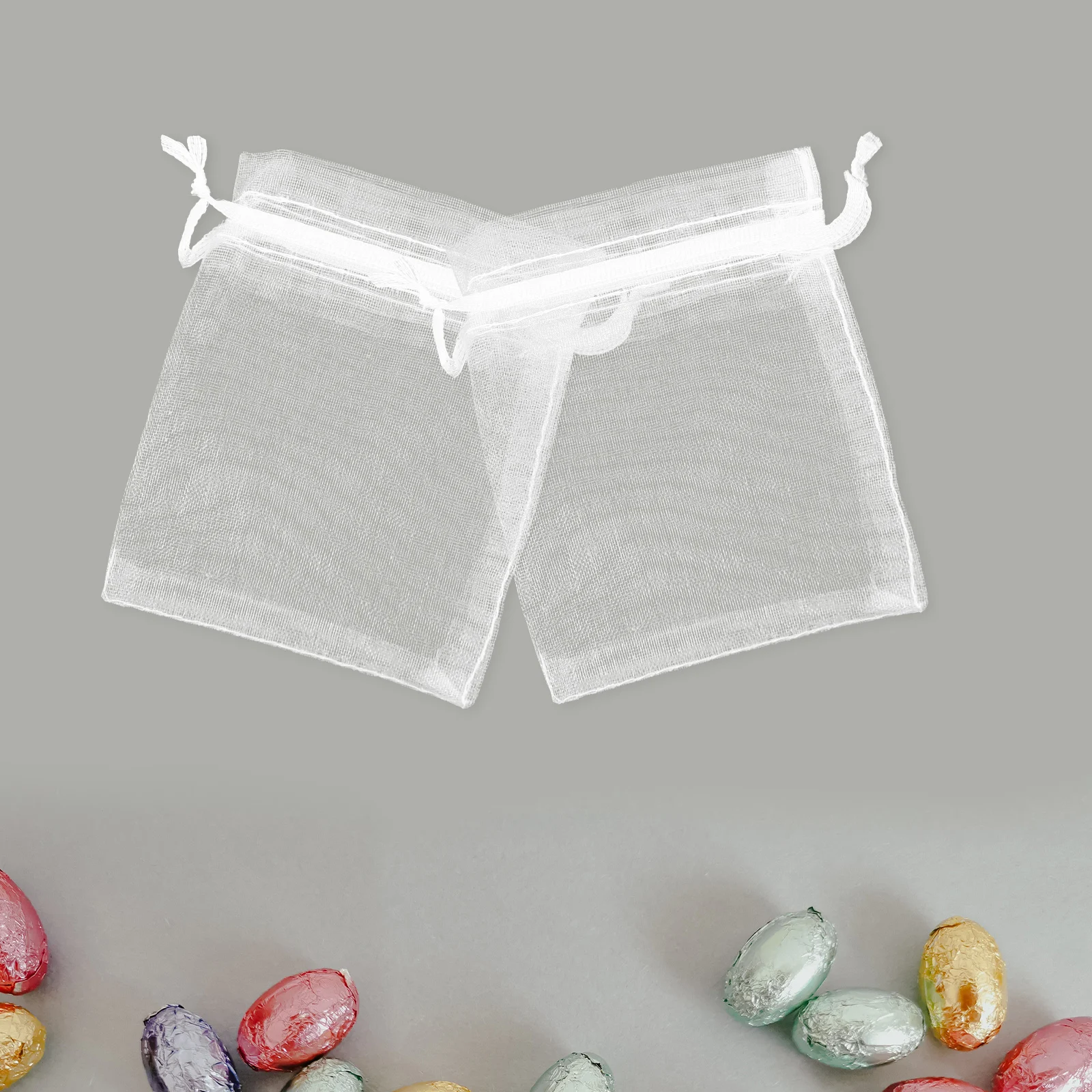 

100pcs White Gift Bag 2 7x3 5 Inch Drawstring Mesh Bags for Wedding Party Favors Jewelry Storage Bulk Pouches Christmas C