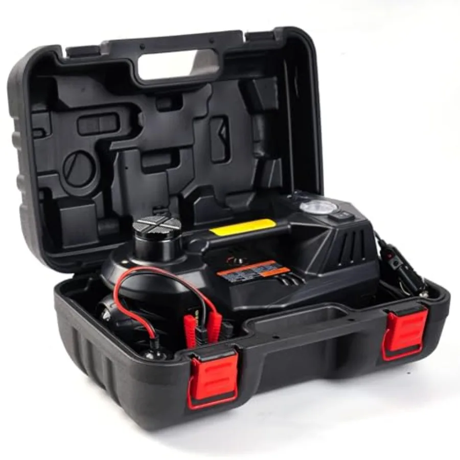 Electric Car Jack 5 Ton 12V Floor Jack with Inflator Pump Portable Hydraulic Jack Vehicle Lift for Car SUV Sedan MPV Tire Chang