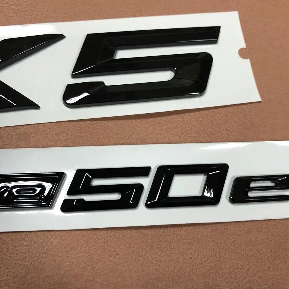 

2pcs Gloss Black for X5 XDrive 50e Sport Rear Trunk Emblem Badge Sticker Decal Car Accessories