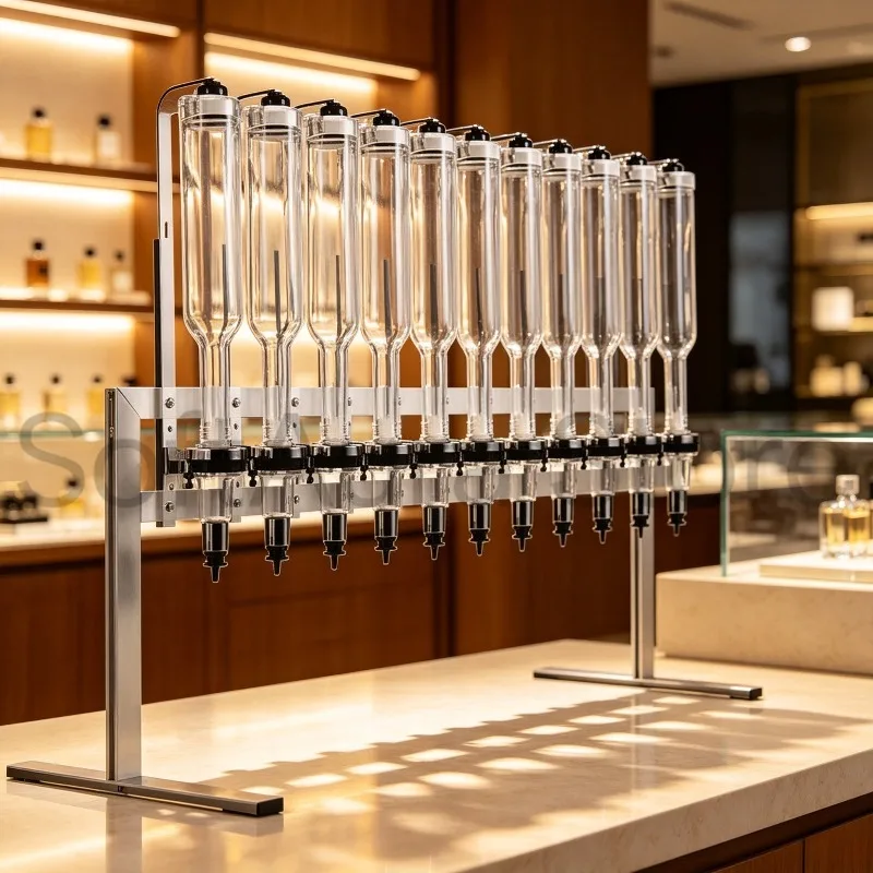 12‑Bottle 375ml/500ML Perfume Filling Dispenser Multi‑Head Display Stand Set for Wedding  Events