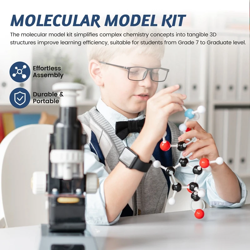 Moleculaire Modelkit, Set Organische Moleculaire Chemie, Atoommodelkit Voor Lessen, Bouwpakket Voor Structuren