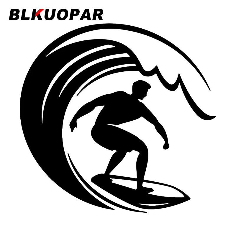 

BLKUOPAR Surfing Funny Car Stickers Creative Personality VAN Decal Occlusion Scratch Sunscreen Helmet Windows Caravan Car Lable