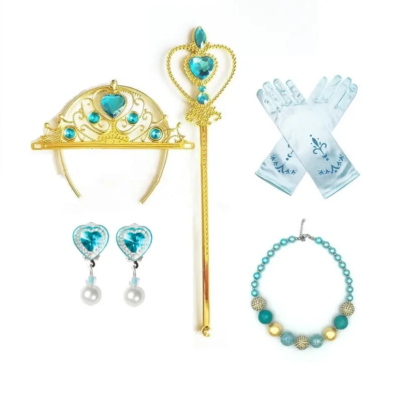 Meisjes Elsa Anna Assepoester Prinses Accessoires voor Cosplay Jurken Strik Handschoenen Kroon Wand Ketting Armband Oorbellen Se@0Z*