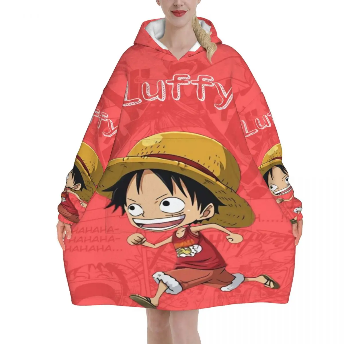 

Луффи Зоро Тони Чоппер аниме одеяло толстовка большого размера носимый свитшот одеяло теплые подарки для женщин девочек подруга
