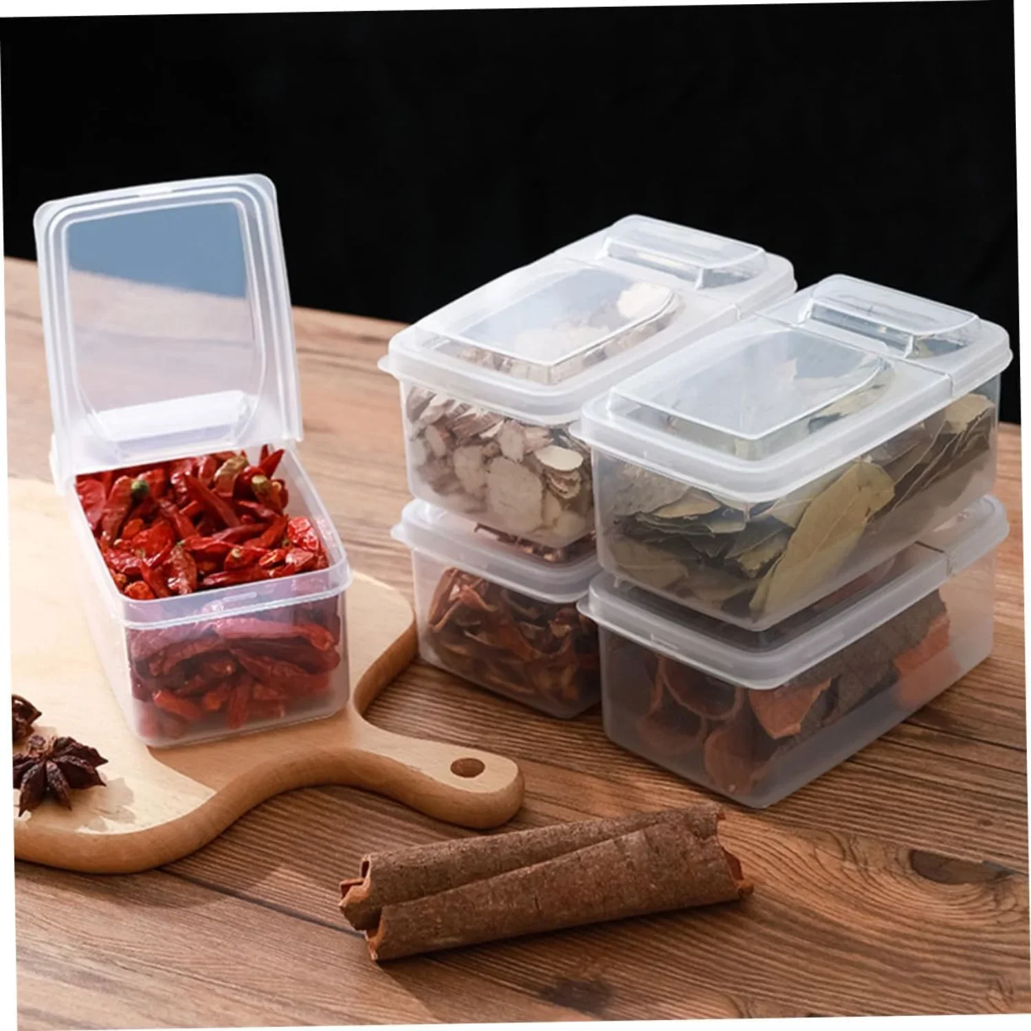 

2 Pcs Box Flip Crisper Clear Fridge Bin Condiment Container Plastic Containers Freezer Organizer Plastic Cereal Container Food