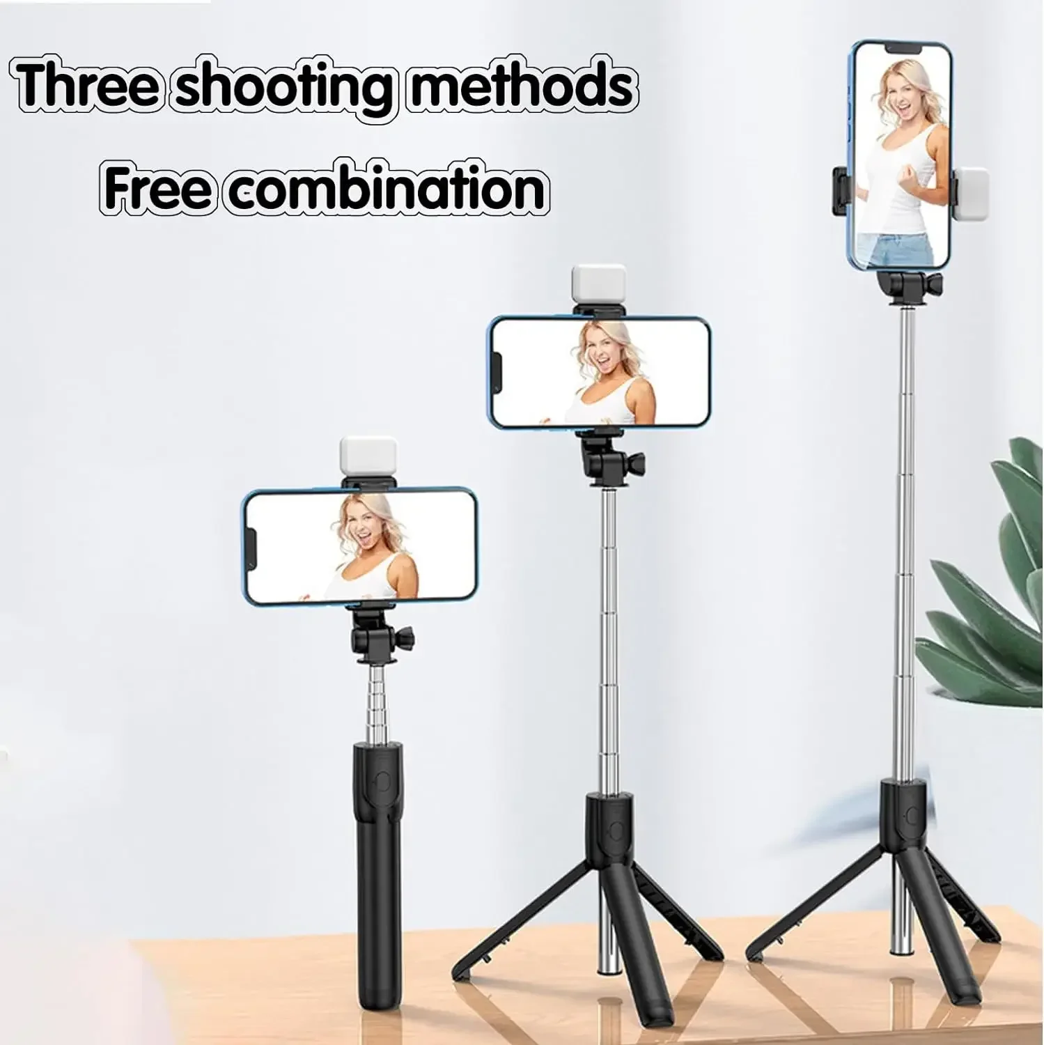 Selfie Stick Tripod with Light Portable Phone Tripod for iPhone 16 15 14 13 12 Pro Max Samsung S24 S23 S22 S21 S20 Android