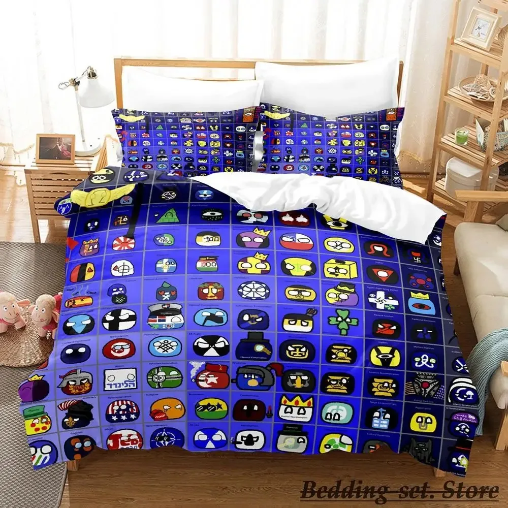 2023 Countryball Polandballs Bedding Set Single Twin Full Queen King Size Bed Set Aldult Kid Bedroom Duvetcover Sets Anime