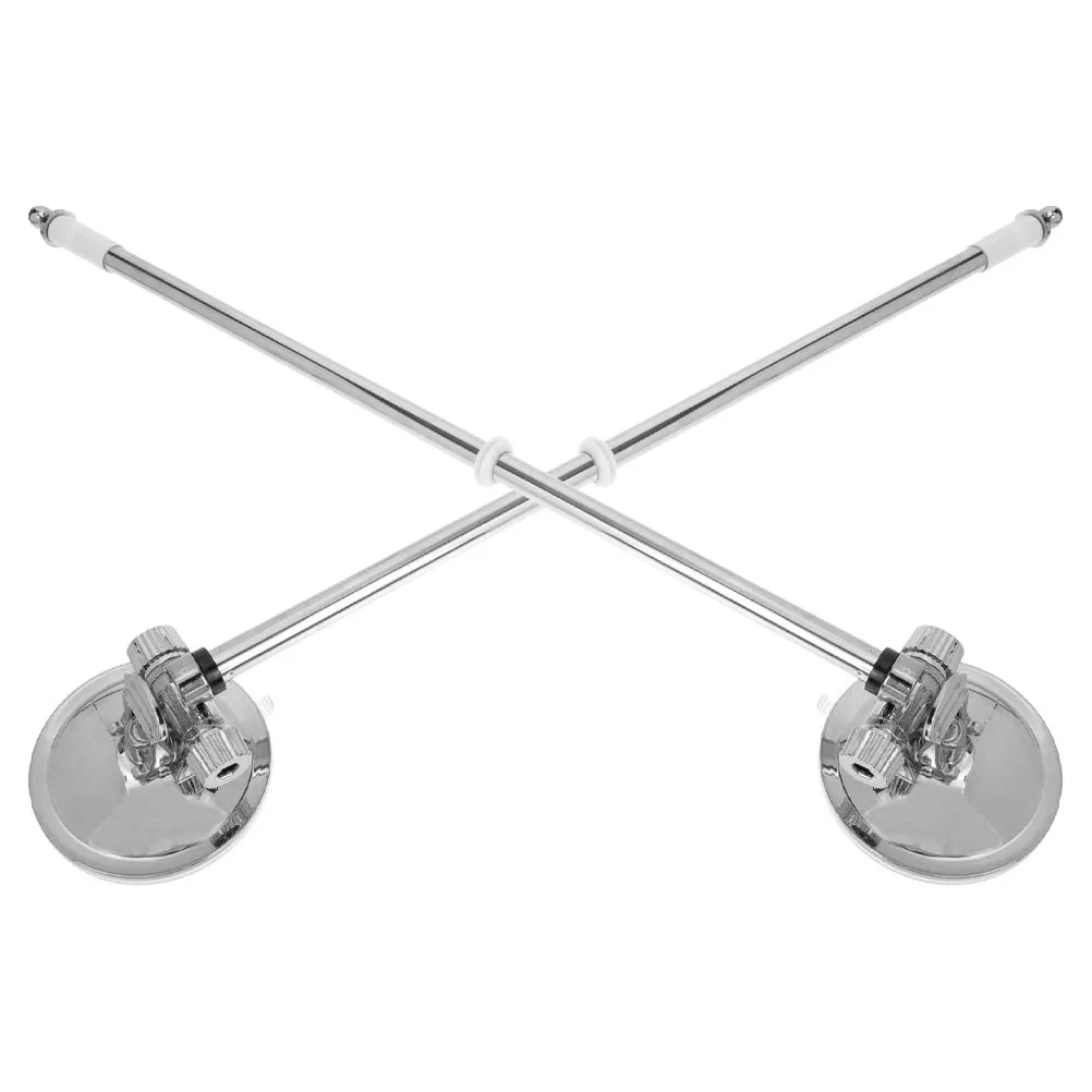 

2pcs Flagpole Base Holder Truck Silver Stainless Steel Car Mount Suction Cup Portable Easily Attachable Stable Support Versatile