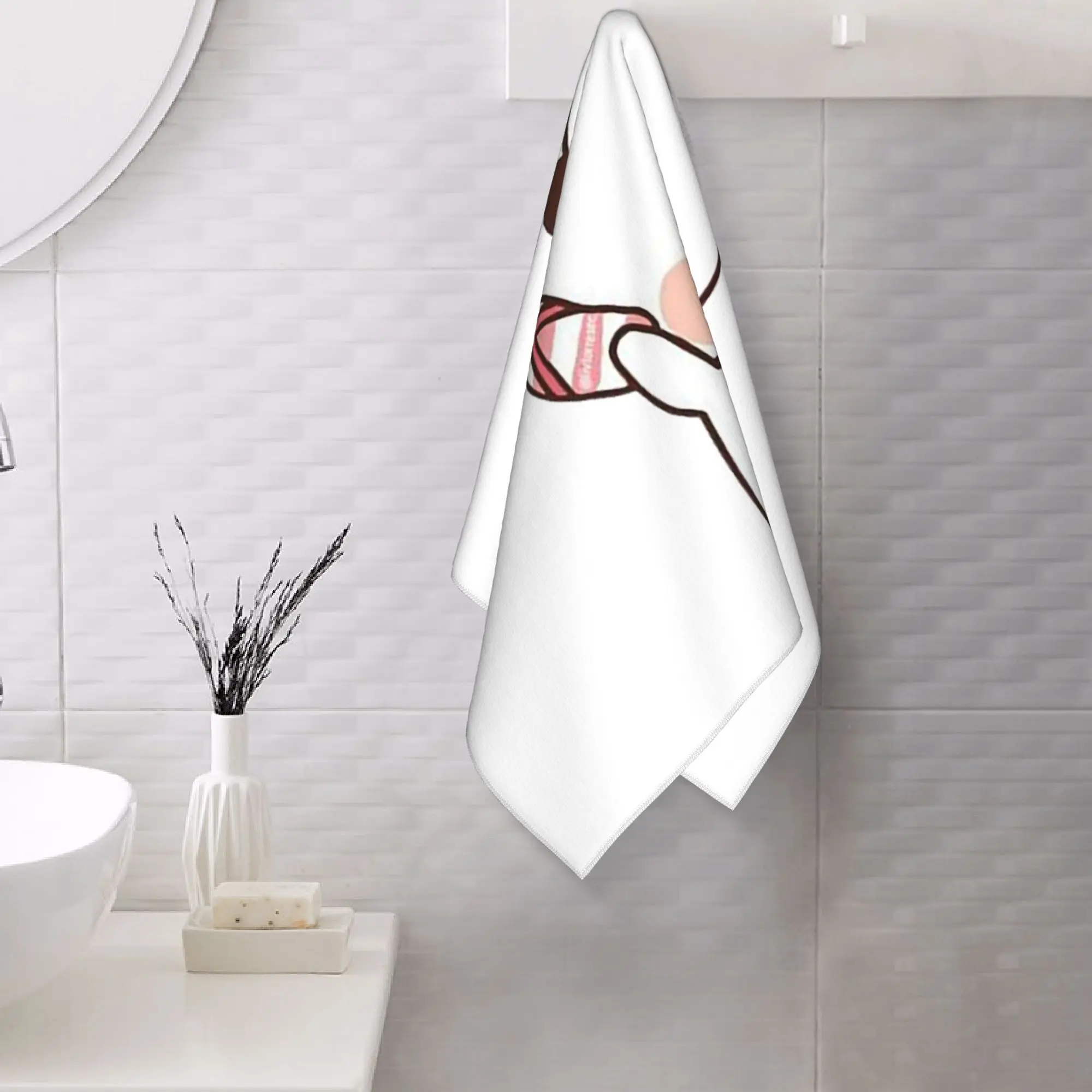 Custom Cute Bubu is Throwing Flip-flops At Dudu Soft Face Towel Quick Dry Pool Bath Cotton Towels Absorbent Quick
