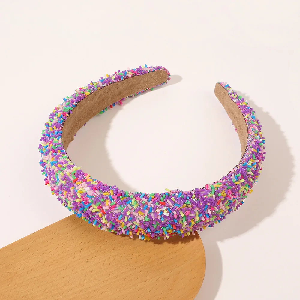 European and American Resin Wide-brimmed Headband Candy-colored Sponge Hair Hoops Women\'s Temperament Hairband Fashionable Hair