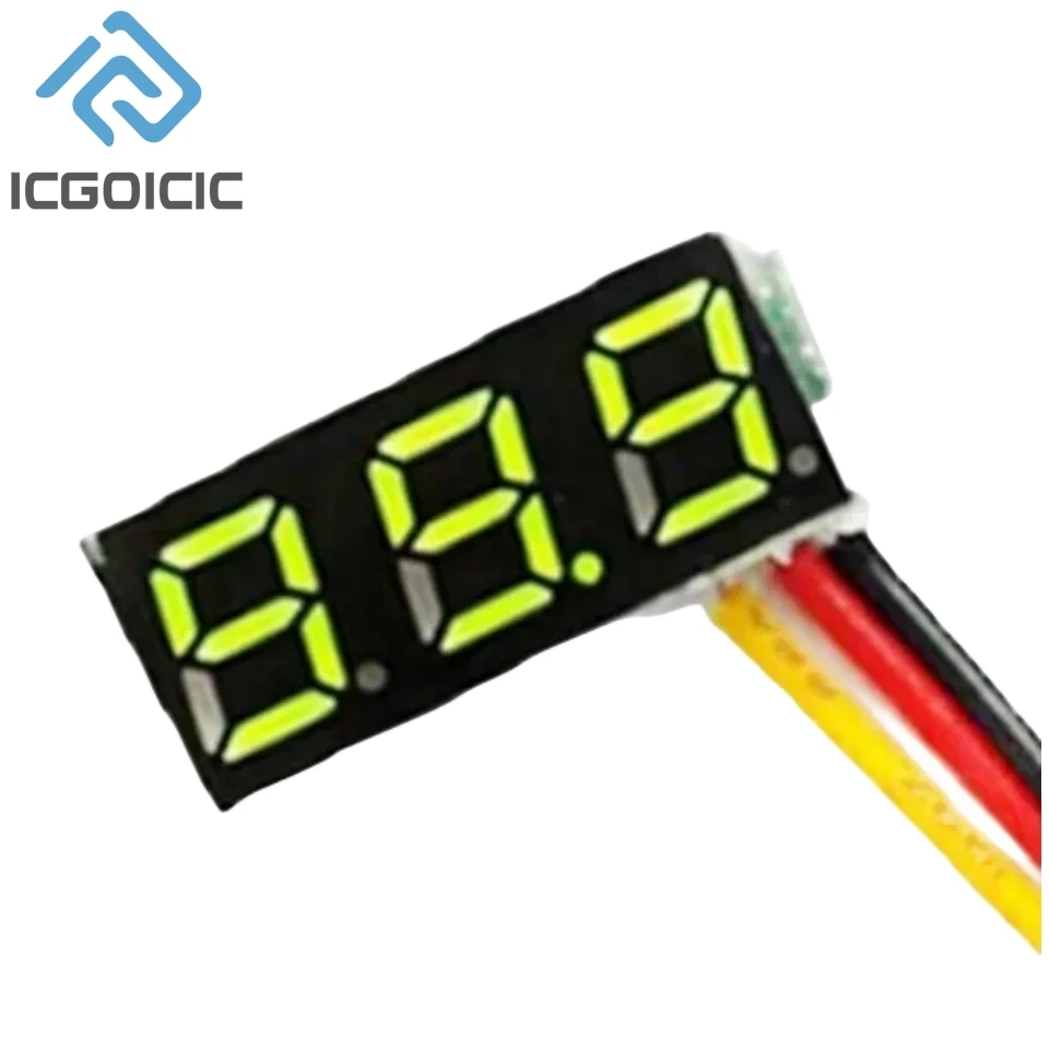 0.28 Inch 2.5V-40V Mini Digital Voltmeter Voltage Tester Meter Red/Blue/yellow/green LED Screen Electronic Parts Accessories