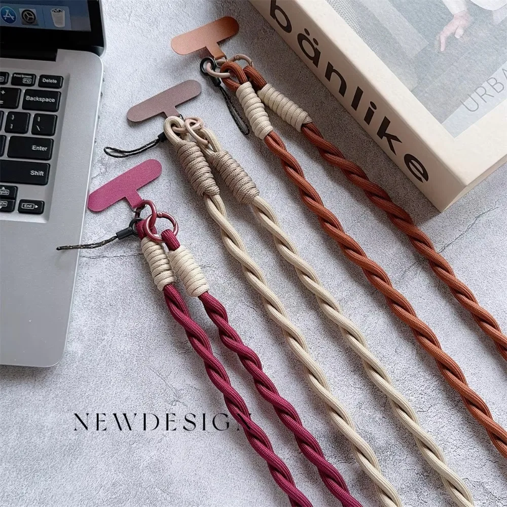 

New Universal Twist Nylon Strap Mobile Phone Long Lanyard Anti-lost Hanging Neck Rope Shoulder Strap Rope Lanyard