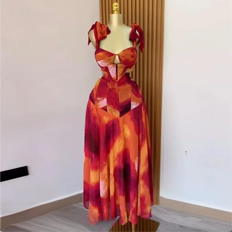 

Сексуальный комплект из жилета и юбки с принтом, юбка длиной до бретелек, модный костюм-двойка, весенняя коллекция 2025 г.