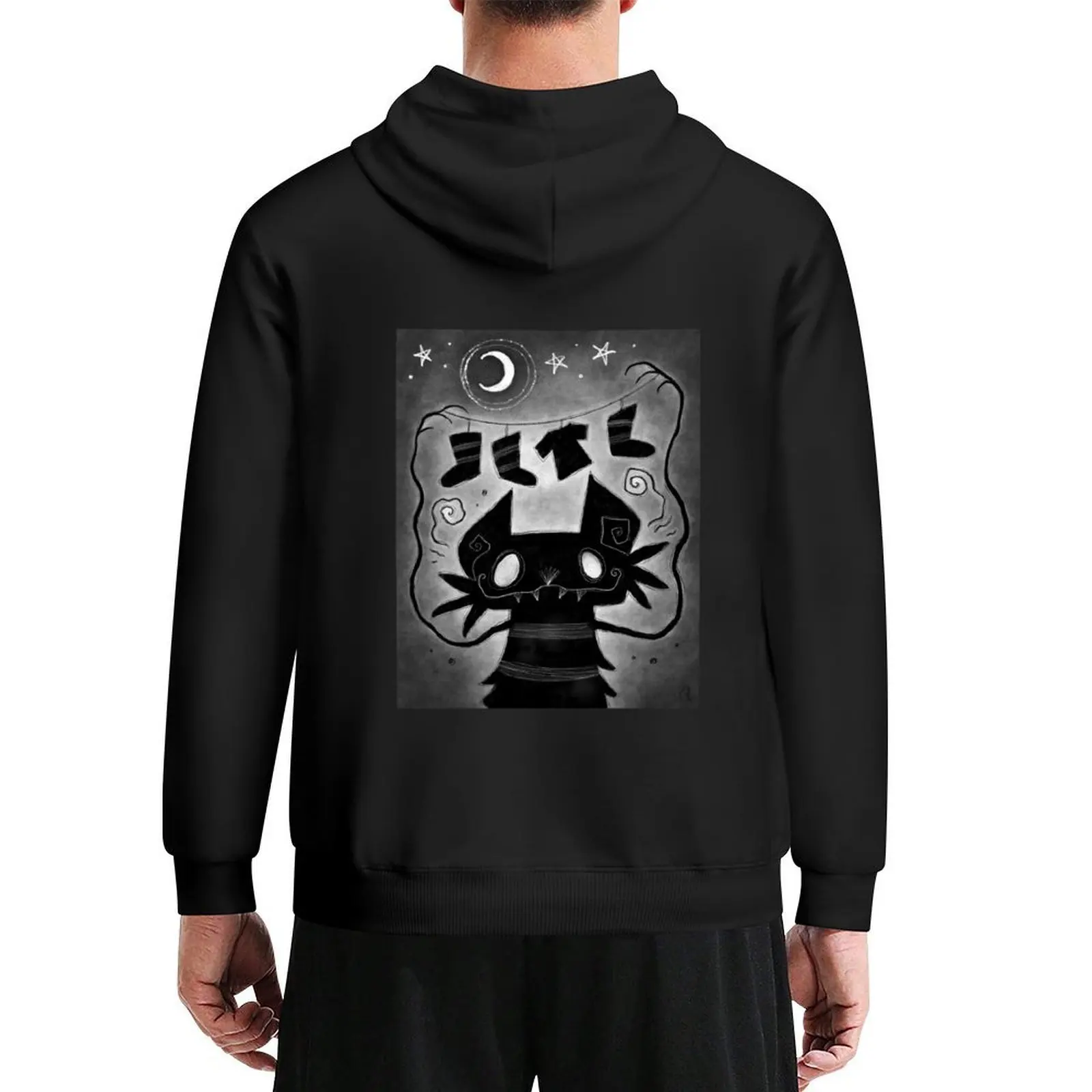 

A Friendly Yule Cat Germanic Folklore Monster Hoodie men wear japanese style korean style clothes men's oversize hoodie