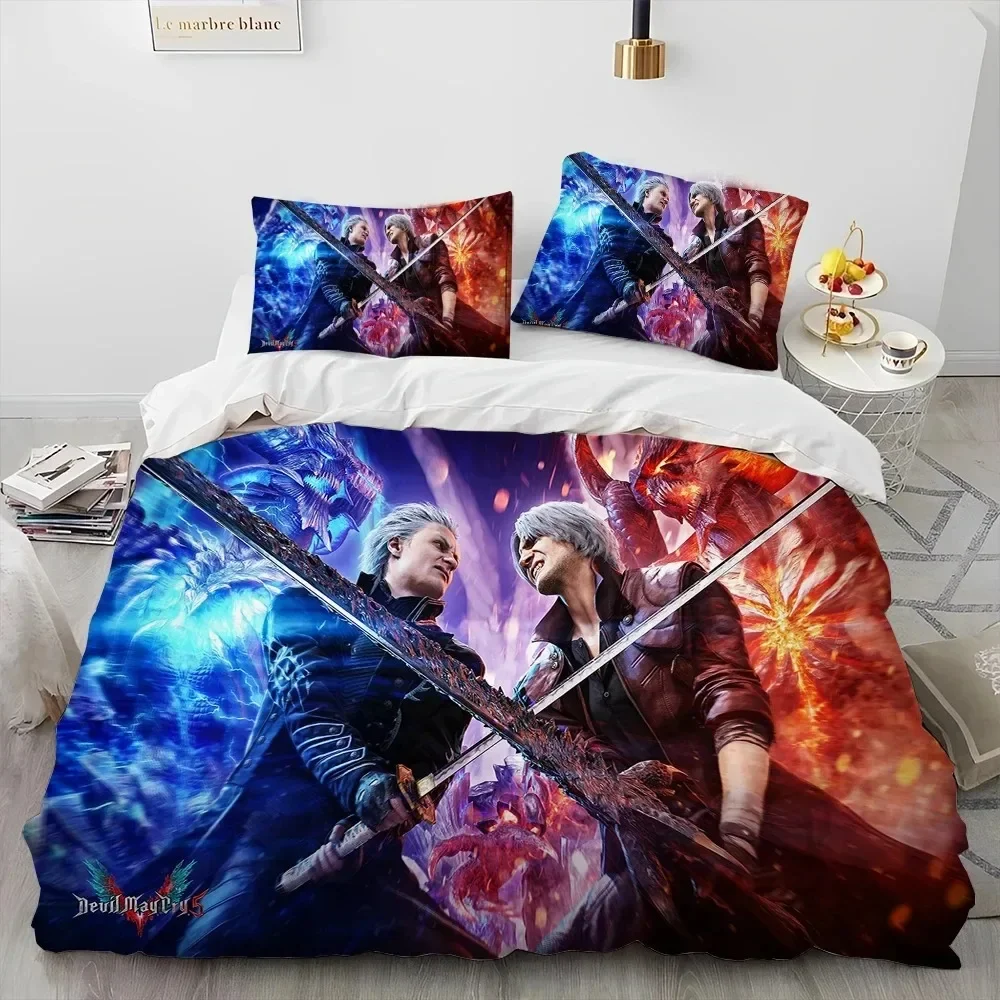 Game D-Devil May Cry DMC Gamer Bedding Set Duvet Cover Bed Set Quilt Cover Pillowcase Comforter king Queen Size Boys Adult