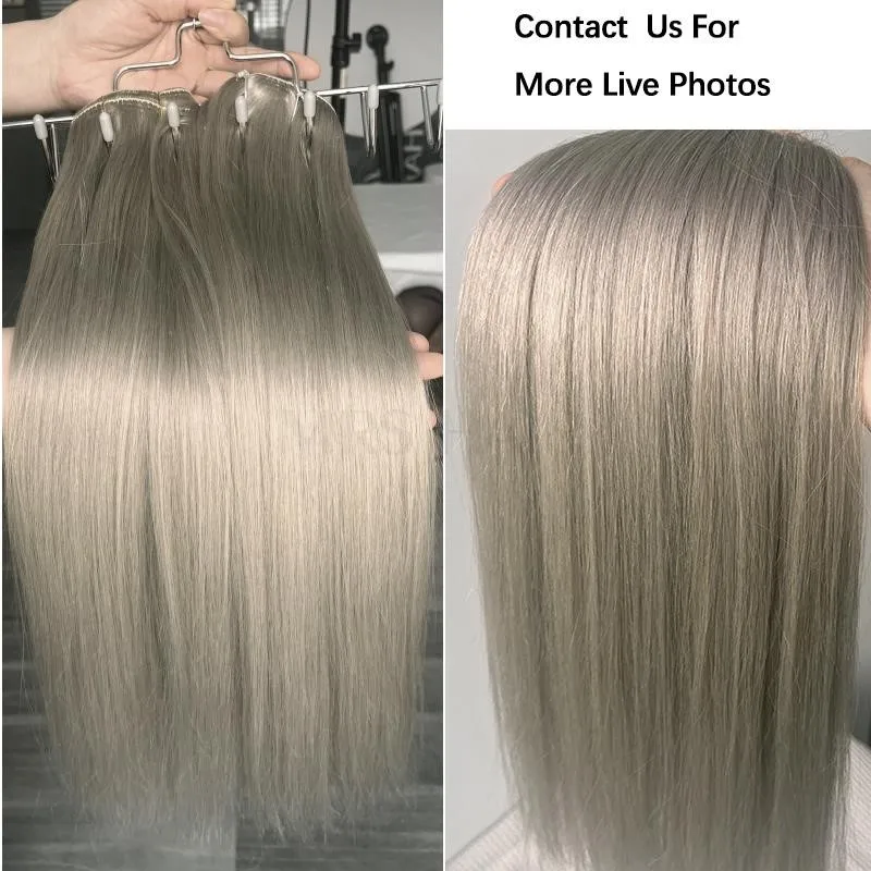Clip d'argento personalizzata nei capelli Clip bionda nelle estensioni estensioni dei capelli umani estensioni Clip-on capelli veri capelli naturali 14-24 pollici