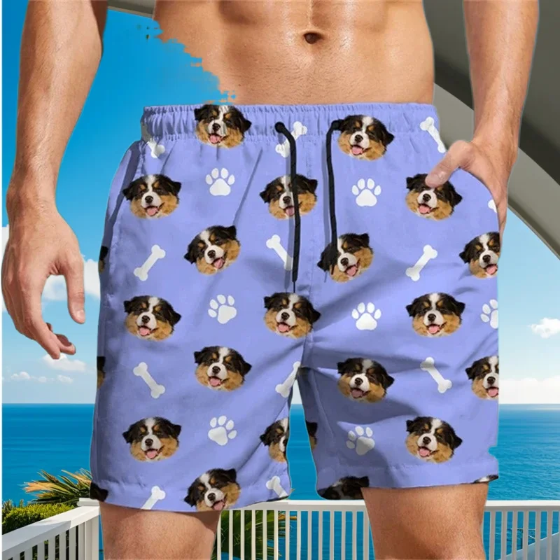 

Лето 2025 г., хит продаж, новые пляжные шорты с 3D принтом для собак, уличные повседневные дышащие быстросохнущие трендовые шорты