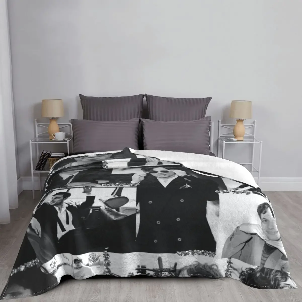 Matthew Gray Gubler Collage b&w Throw Blanket Luxury St blankets and throws Blankets