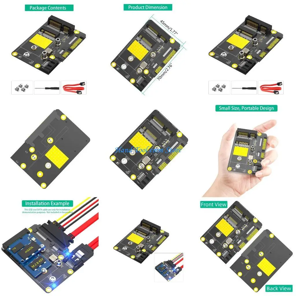 

H37F mSATA M.2 NGFF SSD to 2.5Inch Adapters with Aluminum Frame Convert mSATA M.2 SSD to a 2.5inch