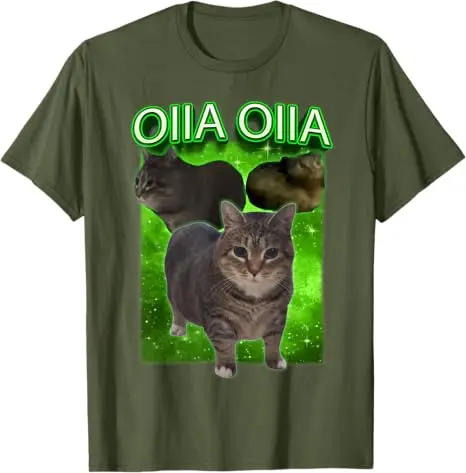 مضحك Oiia Oiia القط ميمي Oiiai Oiiiai القط تي شيرت لطيف الاستيقاظ الجرافيك الزي عاشق المرأة موضة تي شيرت