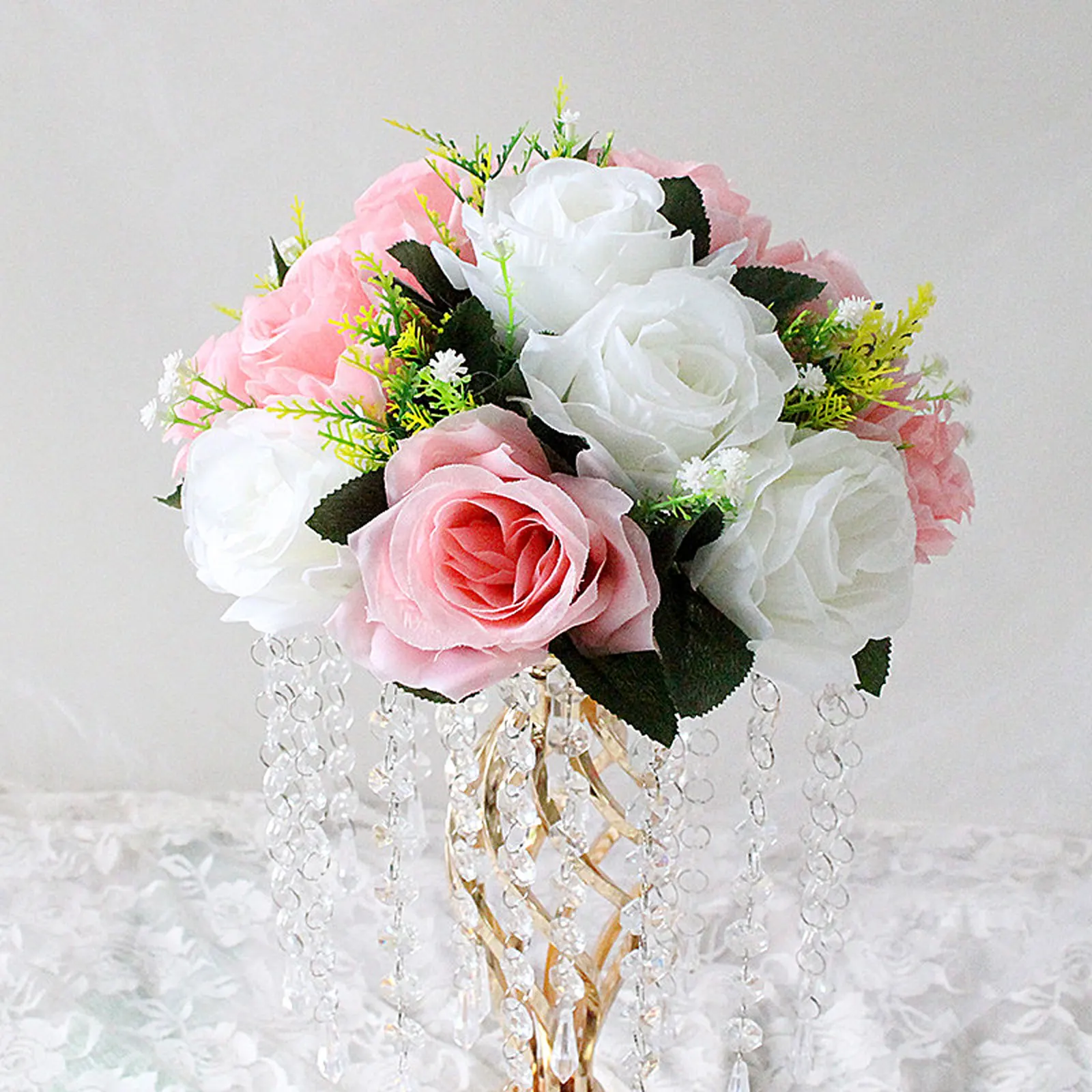 26cm Rose Artificial Flower Balls Wedding Roman Column Road Guide Decorations Birthday Party Beautiful Centerpieces Bouquet