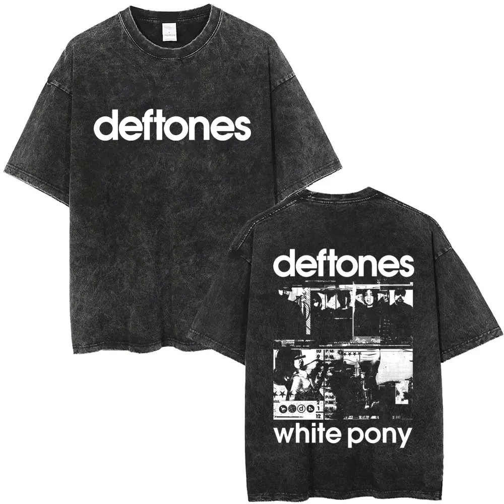 

Washed Vintage Rock Band Deftones White Pony T-shirts Men Women Alternative Heavy Metal T-shirt Men's Cotton Oversized T Shirts