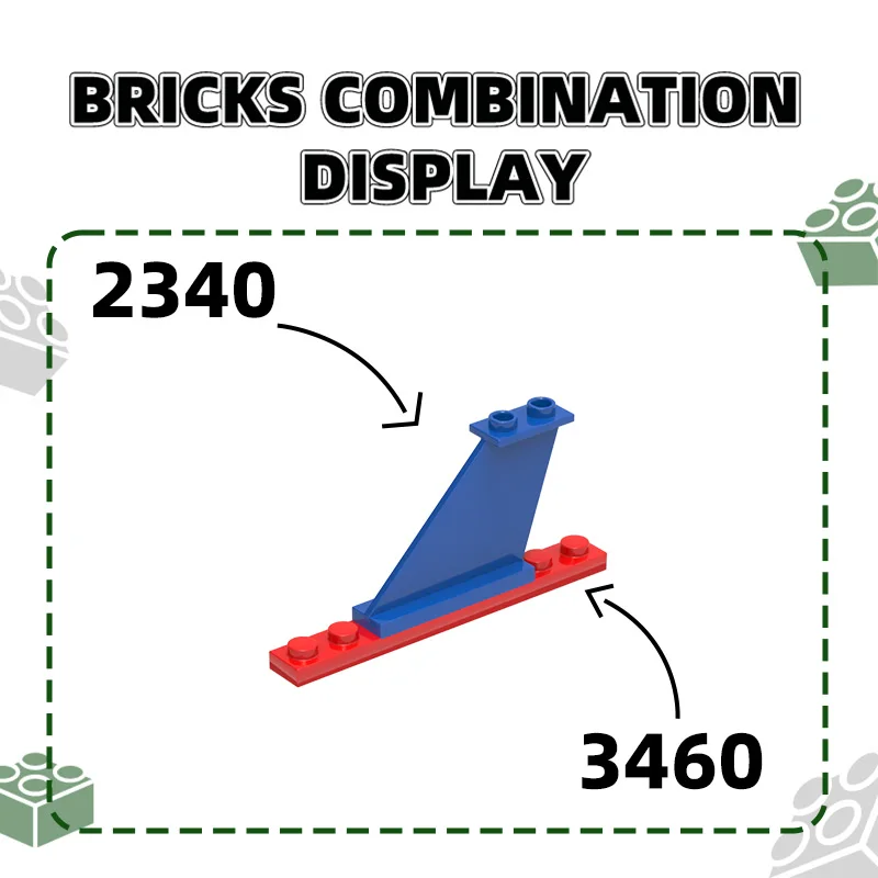 Wange 3460 100g/78PCS 1x8 Basic Building Block Moc Loose Parts Compatible with Bricks DIY Children's Toy Assembly Gift Plane